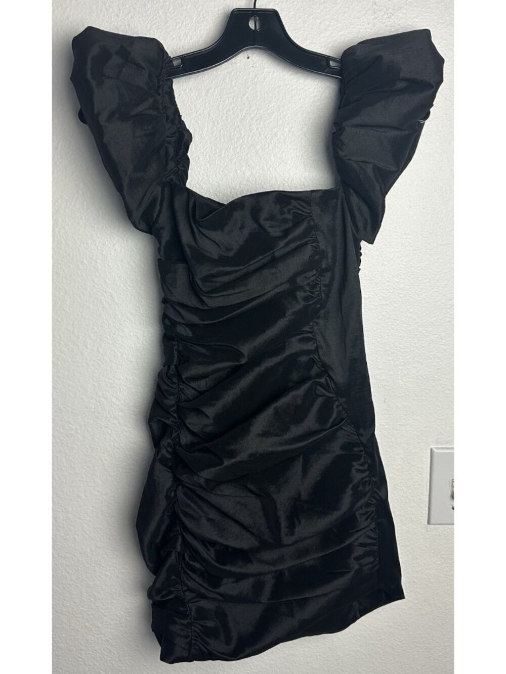 Oh Polly Take Me Higher Puff Sleeve Mini Dress Black Size 2 - Picture 2 of 10